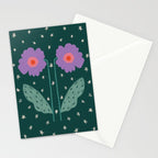 Twin Textured Flower  Stationery Card Gallery Image 2