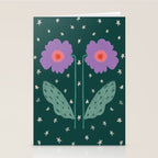 Twin Textured Flower  Stationery Card Gallery Image 2