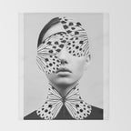 Woman Butterfly Throw Blanket Gallery Image 2