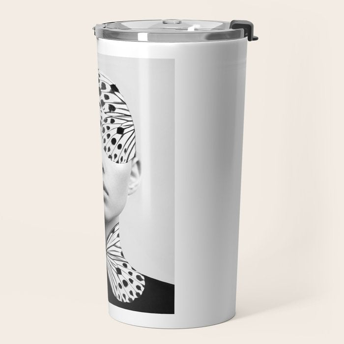 Woman Butterfly Travel Mug Gallery Image 2