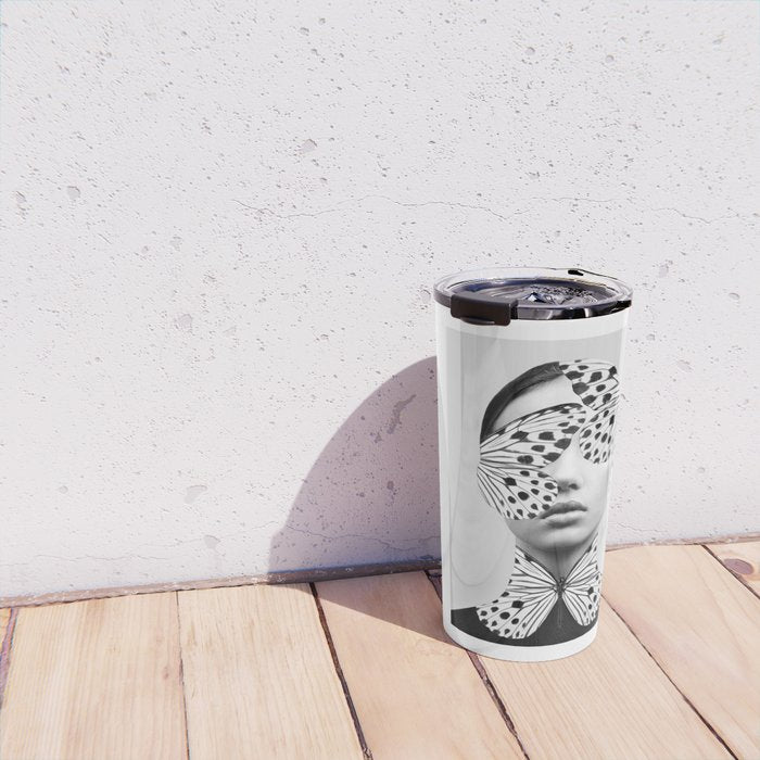 Woman Butterfly Travel Mug Gallery Image 4