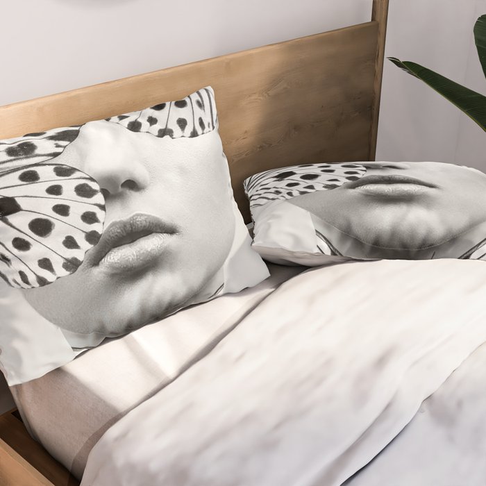 Woman Butterfly Pillow Sham Gallery Image 2