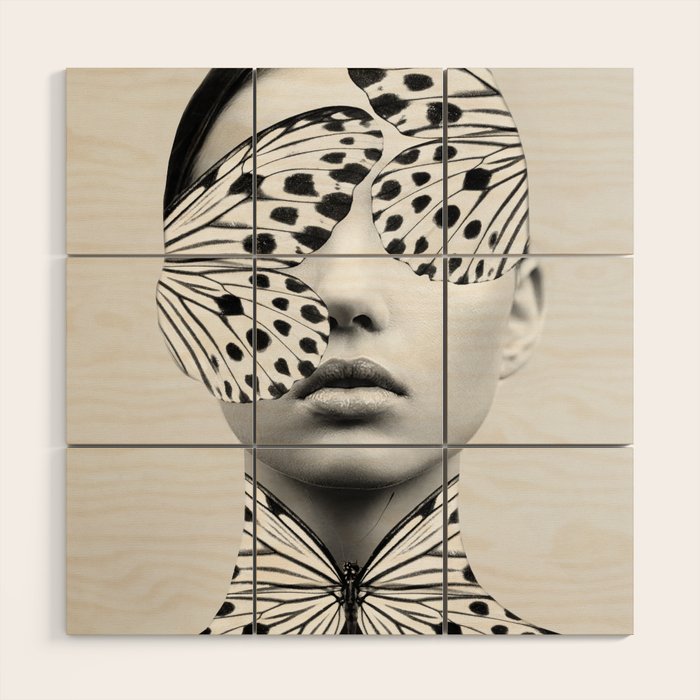 Woman Butterfly Wood Wall Art Gallery Image 1