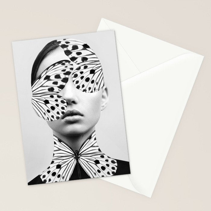 Woman Butterfly Stationery Card Gallery Image 2