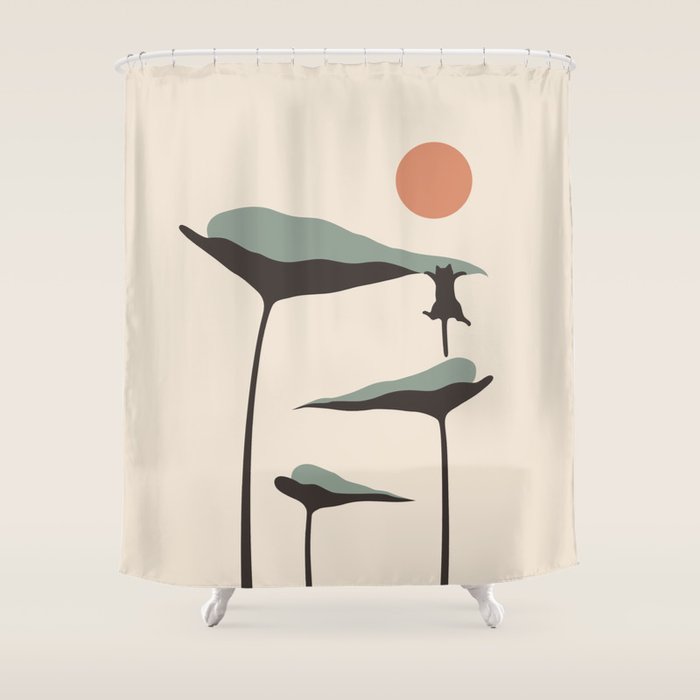 Cat and Plant 30 Shower Curtain Gallery Image 1