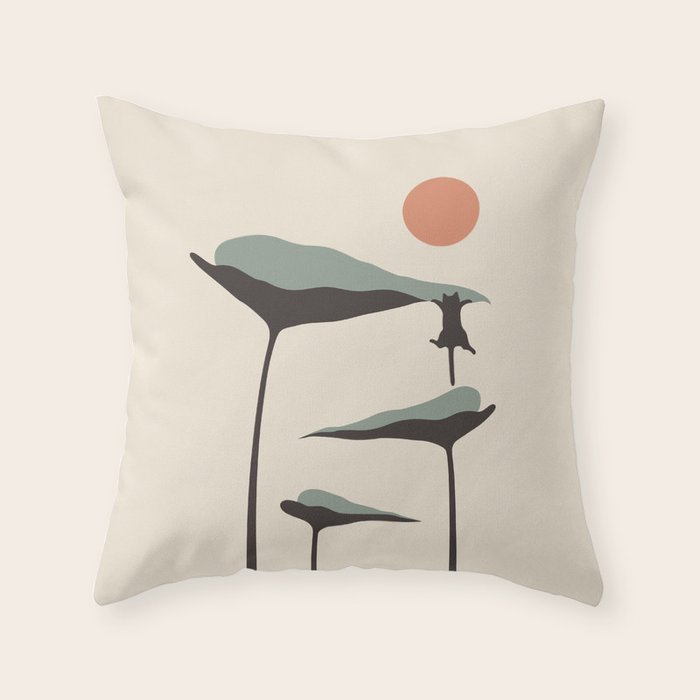 Cat and Plant 30 Throw Pillow Gallery Image 6
