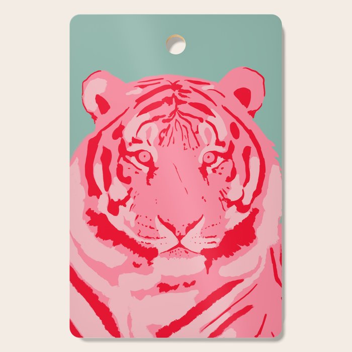 Tiger Pink & Teal Cutting Board Gallery Image 1
