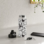 Geometric sweet wet noses // white background black and white dogs Water Bottle Gallery Image 4