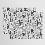 Geometric sweet wet noses // white background black and white dogs Placemat Gallery Image 1
