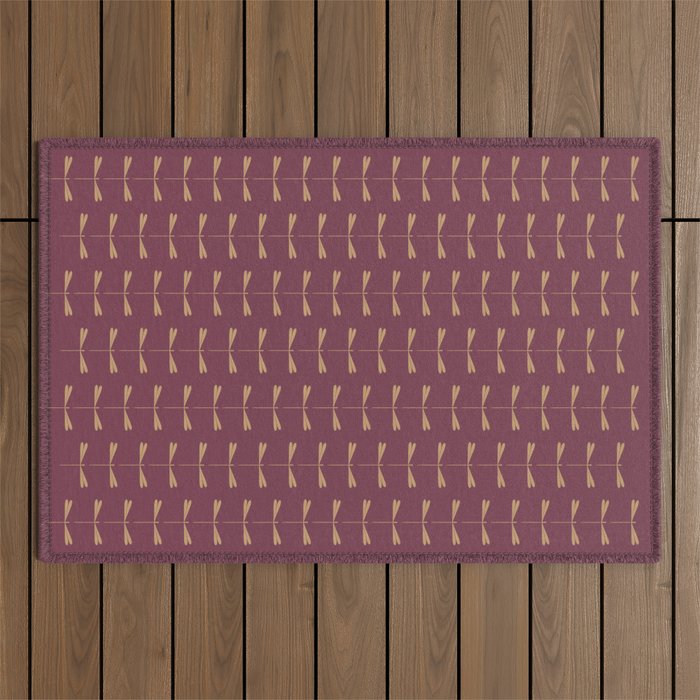 Dragonfly Pattern XIII Mauve Outdoor Rug Gallery Image 1