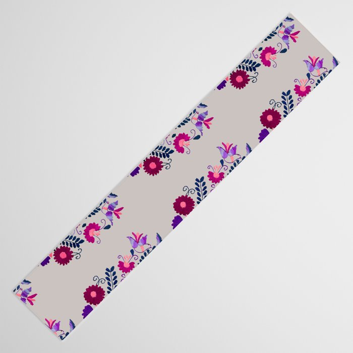 Mexican Bird Motif Gray Table Runner Gallery Image 3