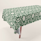 Hunter Green Leaf Motif Tablecloth Gallery Image 1