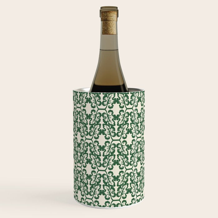 Hunter Green Leaf Motif Wine Chiller Gallery Image 1
