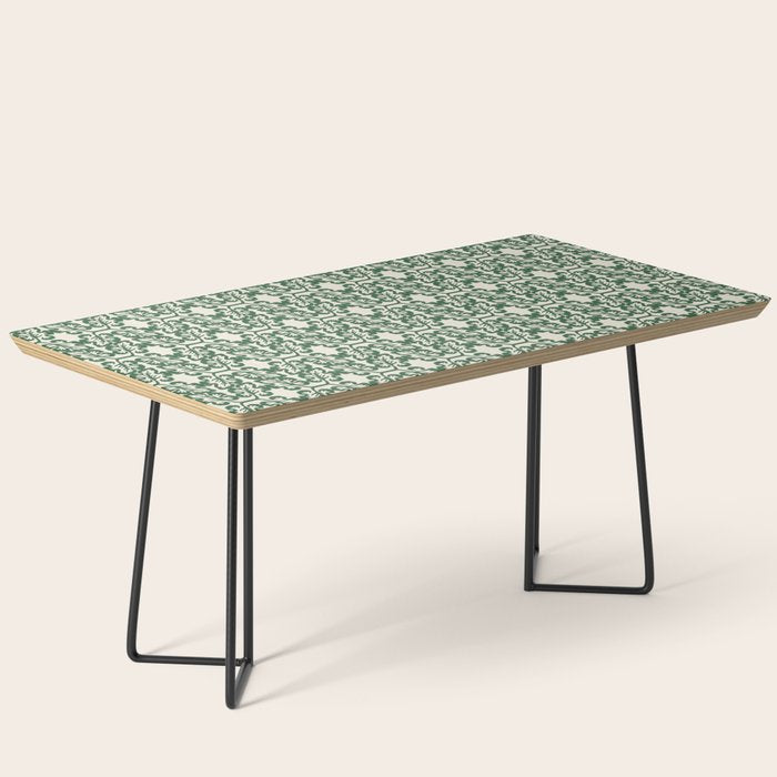 Hunter Green Leaf Motif Coffee Table Gallery Image 1