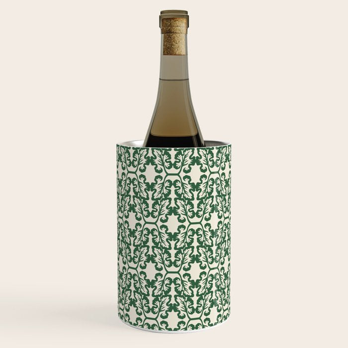 Hunter Green Leaf Motif Wine Chiller Gallery Image 2