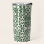 Hunter Green Leaf Motif Travel Mug Gallery Image 2