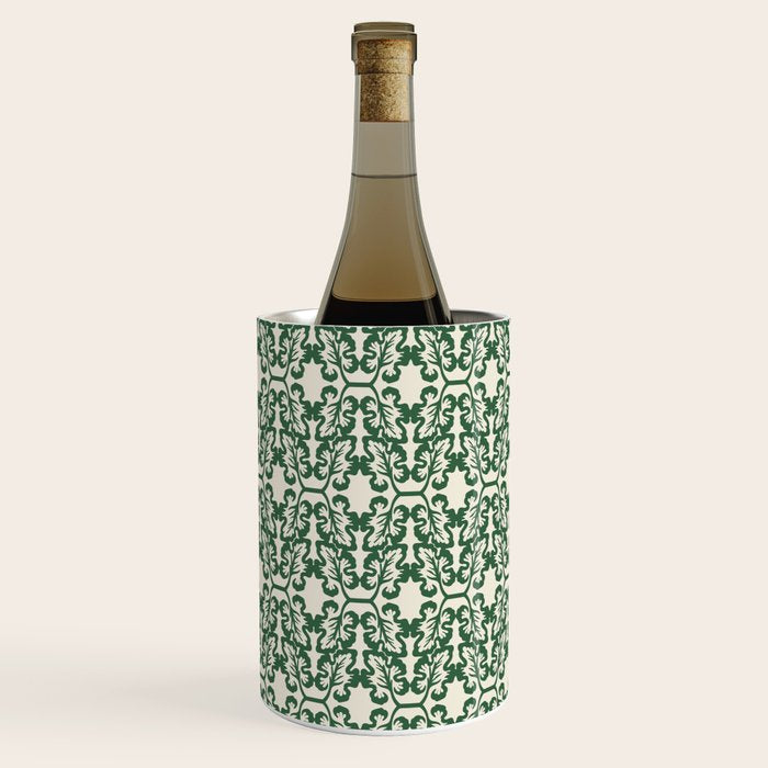 Hunter Green Leaf Motif Wine Chiller Gallery Image 3