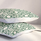 Hunter Green Leaf Motif Pillow Sham Gallery Image 3