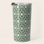 Hunter Green Leaf Motif Travel Mug Gallery Image 3