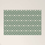 Hunter Green Leaf Motif Welcome Mat Gallery Image 1