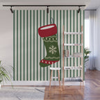 Christmas Stocking Green Wall Mural Gallery Image 1