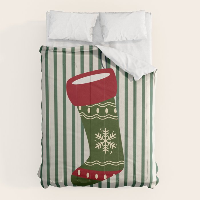 Christmas Stocking Green Comforter Gallery Image 6