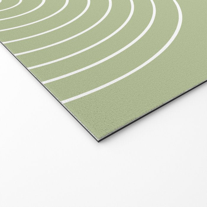 Minimal Line Curvature XXII Pastel Green Mid Century Modern Arch Abstract Welcome Mat Gallery Image 2