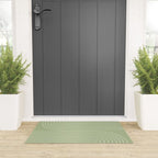 Minimal Line Curvature XXII Pastel Green Mid Century Modern Arch Abstract Welcome Mat Gallery Image 3