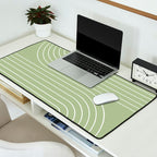 Minimal Line Curvature XXII Pastel Green Mid Century Modern Arch Abstract Desk Mat Gallery Image 2