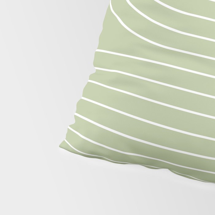 Minimal Line Curvature XXII Pastel Green Mid Century Modern Arch Abstract Pillow Sham Gallery Image 4