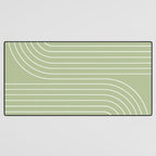Minimal Line Curvature XXII Pastel Green Mid Century Modern Arch Abstract Desk Mat Gallery Image 3