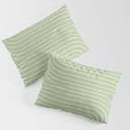 Minimal Line Curvature XXII Pastel Green Mid Century Modern Arch Abstract Pillow Sham Gallery Image 3