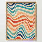 Retro 70s Color Palette | Optical Wave Illusion Serving Tray Gallery Image 1