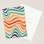 Retro 70s Color Palette | Optical Wave Illusion Stationery Card Gallery Image 2