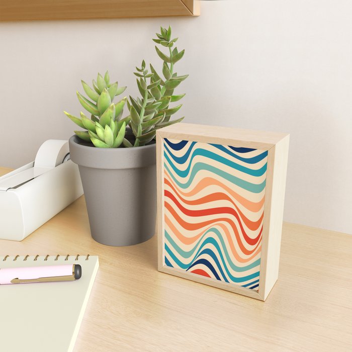 Retro 70s Color Palette | Optical Wave Illusion Mini Art Print Gallery Image 2