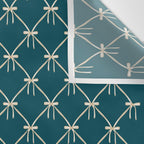 Bows & Ribbons Pattern XXIX Dark Teal Wall Tapestry Gallery Image 3