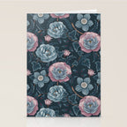 Dark Floral Elegance Stationery Card Gallery Image 2