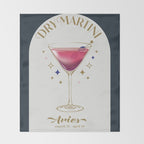 Dry Martini Cocktail Zodiac Sign Throw Blanket Gallery Image 2