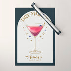 Dry Martini Cocktail Zodiac Sign Wrapping Paper Gallery Image 1