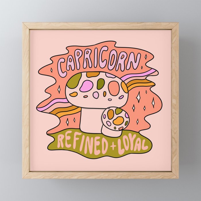 Capricorn Mushroom Mini Art Print Gallery Image 1