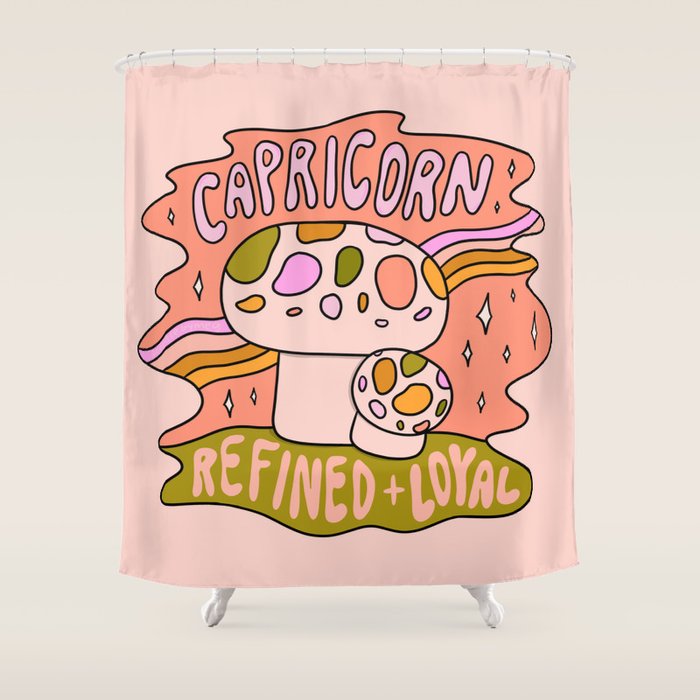 Capricorn Mushroom Shower Curtain Gallery Image 1