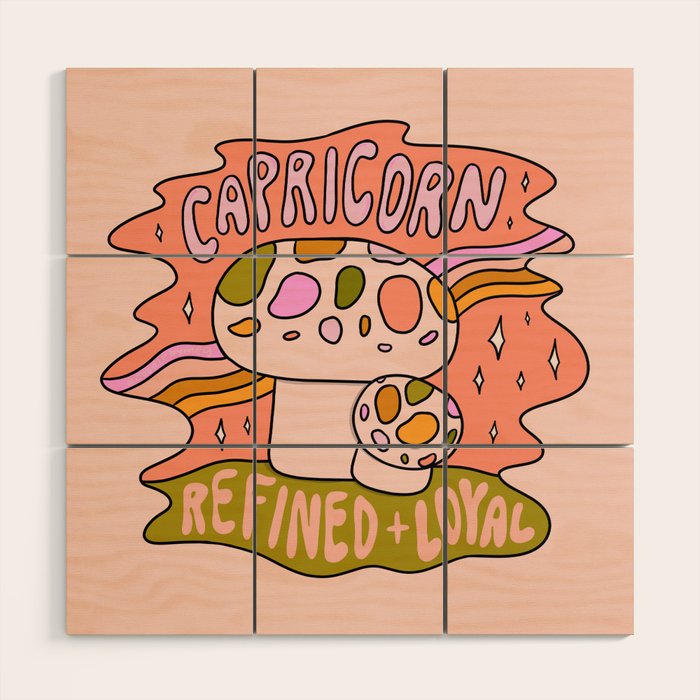 Capricorn Mushroom Wood Wall Art Gallery Image 1