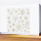 white daisy pattern watercolor Wall Mural Gallery Image 2
