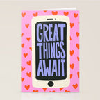 Great Things Await Phone Tweenager Motivational Quote Stationery Card Gallery Image 2