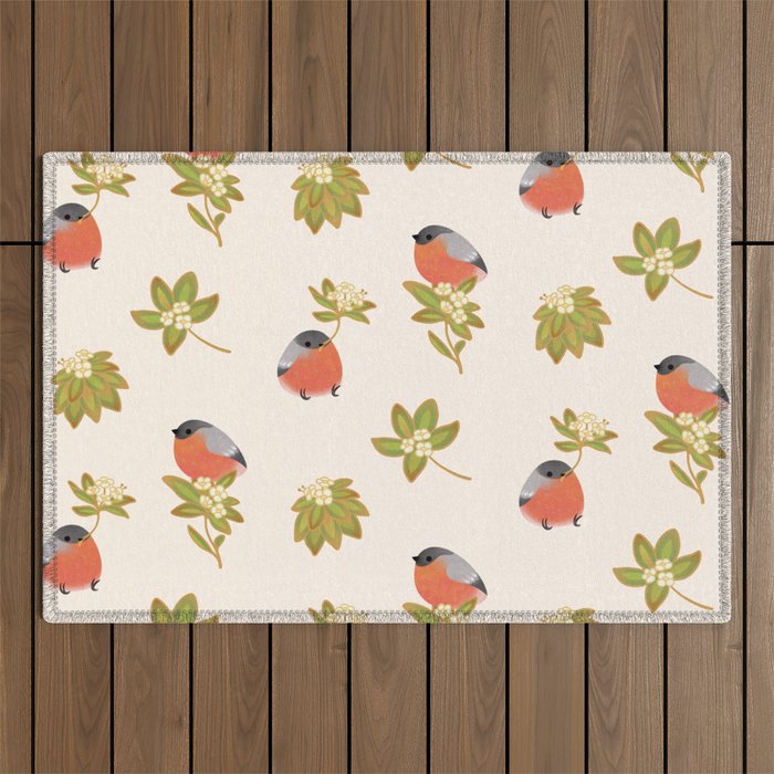 Eurasian bullfinch Outdoor Rug Gallery Image 1
