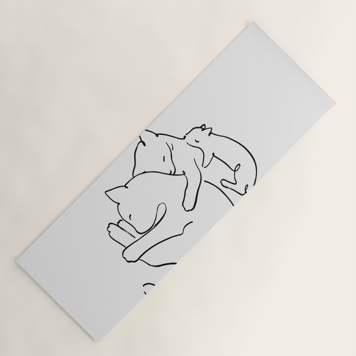 Cats line art 1 Yoga Mat Gallery Image 1