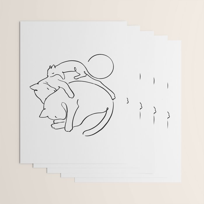 Cats line art 1 Wrapping Paper Gallery Image 3