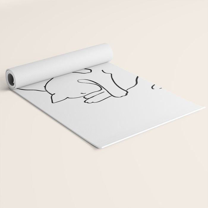 Cats line art 1 Yoga Mat Gallery Image 2