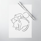 Cats line art 1 Wrapping Paper Gallery Image 1