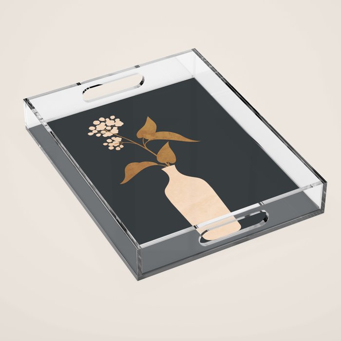 Minimal Abstract Art Vase Flower 4 Acrylic Tray Gallery Image 1